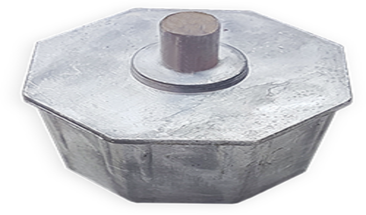 70 mm Alüminyum Sekizgen Boru Başı Pimli (2 Adet)